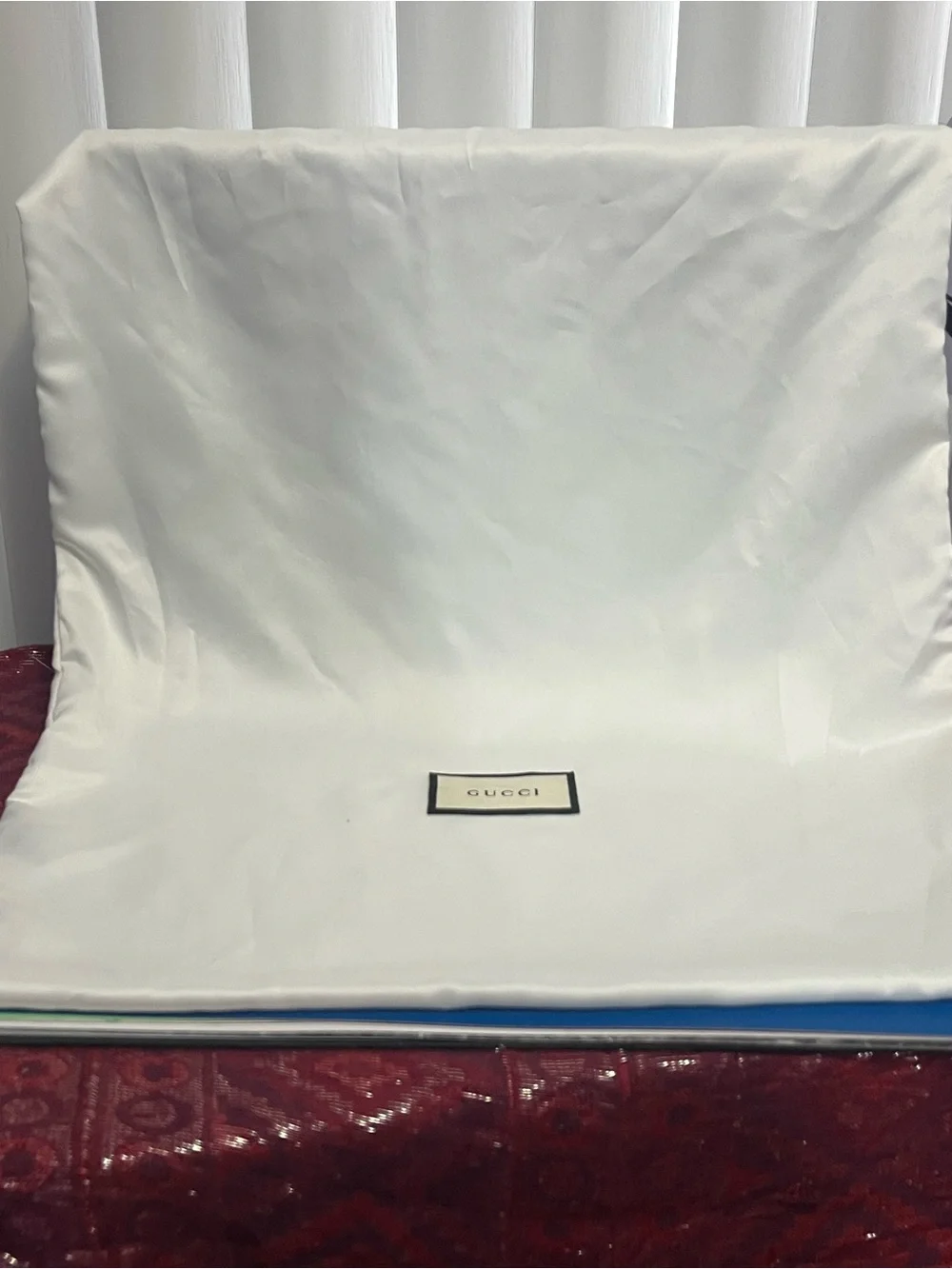 Gucci Beige GG Supreme Backpack with Green and Red Web
